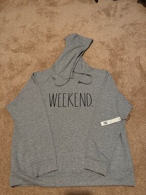 Rae Dunn Gray Hooded Pullover